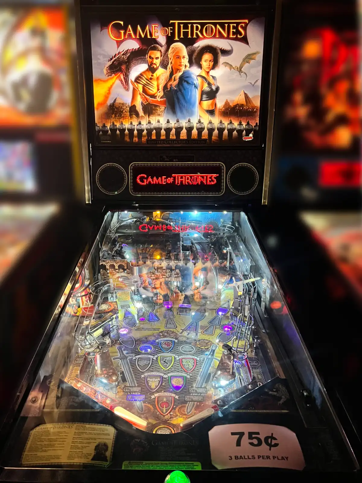 Game of Thrones pinball machine.
