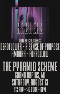 										Event poster for Archers + deadflower + Amoura + A Sense Of Purpose + FoxFollow
									