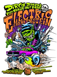 										Event poster for Dirty Donny Pop Up Art Bash: Electric Frankenstein + Slumlord Radio + Hillbilly Nightmare + Apostles
									