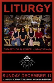 										Event poster for Liturgy + Elizabeth Colour Wheel + Infant Island
									