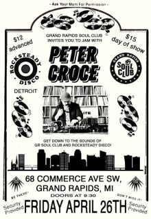 										Event poster for Grand Rapids Soul Club: Peter Croce
									